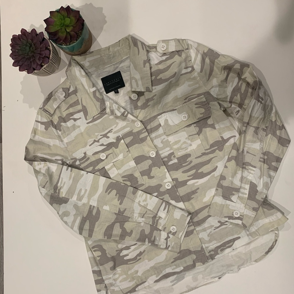 Sanctuary Neutral Camo 2 Pocket Shacket NWT